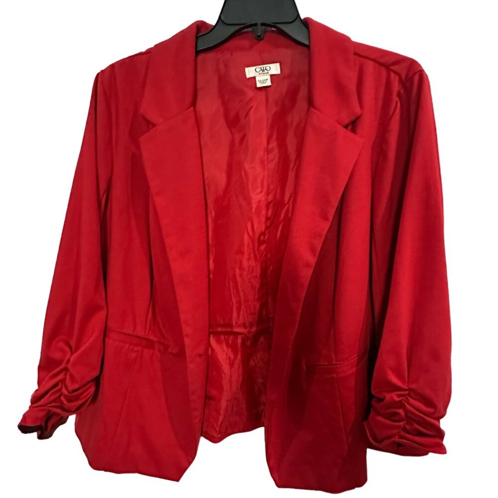 Womens Red Cato Blazer Size 22/24 with 3/4 Sleeves